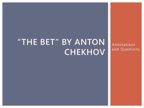 analysis of the bet by anton chekhov